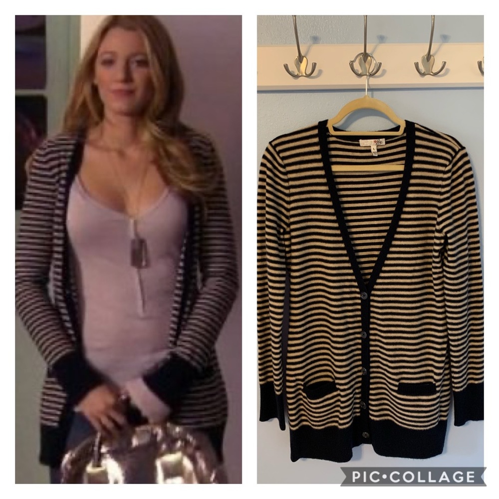 SOLDJoie Striped Cashmere Cardigan ASO Gossip Girl